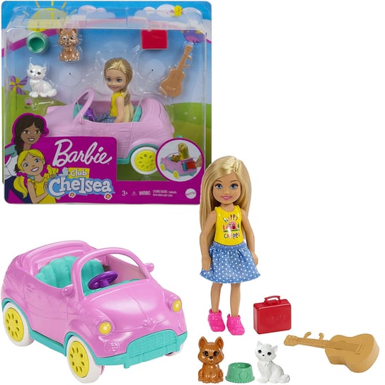 Barbie Chelsea Auto na wakacje laleczka i akcesoria Mattel