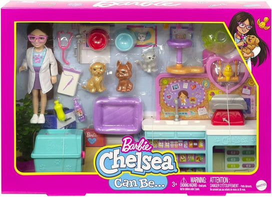 Barbie Chelsea Zestaw Weterynarz + lalka Barbie