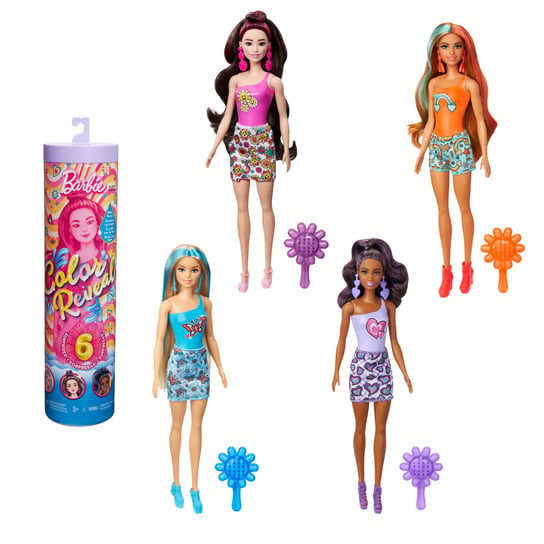 Barbie Color Reveal, lalka, Kolorowe wzory (wysyłka losowa) Barbie