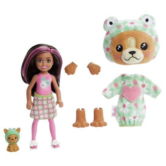 Barbie Cutie Reveal Chelsea Lalka Piesek-Żaba Seria KostiuMalezja Zwierzaczki Mattel