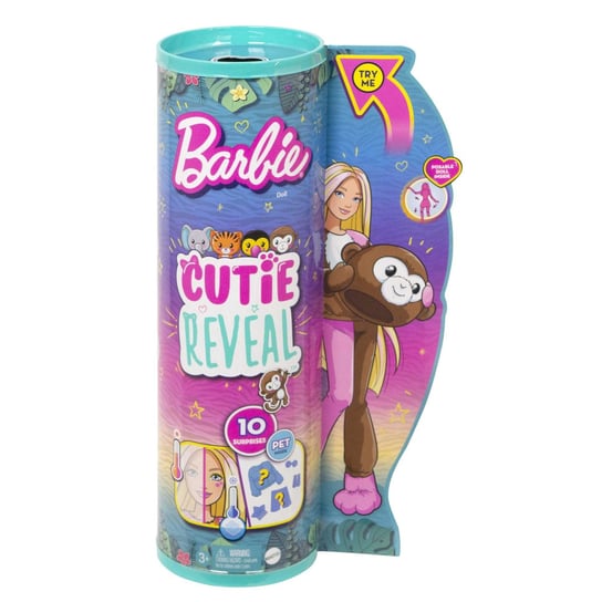 Barbie Cutie Reveal Lalka Małpka Dżungla Barbie