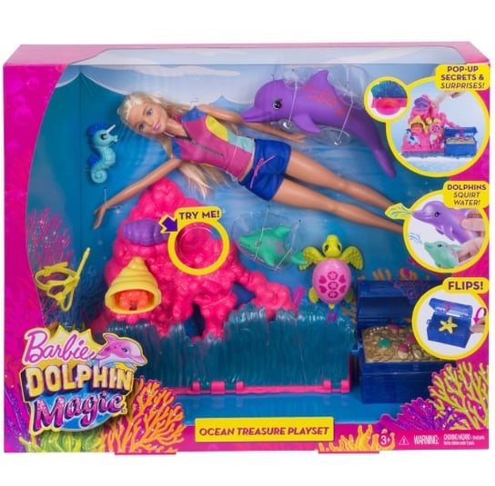 Barbie Dolphin Magic, lalka i skarby oceanu, FCJ29 Barbie
