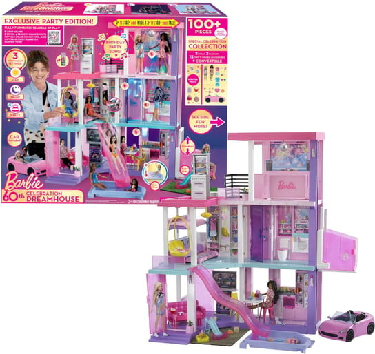 Barbie Domek Dla Lalek Dreamhouse Deluxe Zestaw + 2 Lalki 60 Rocznica Mattel