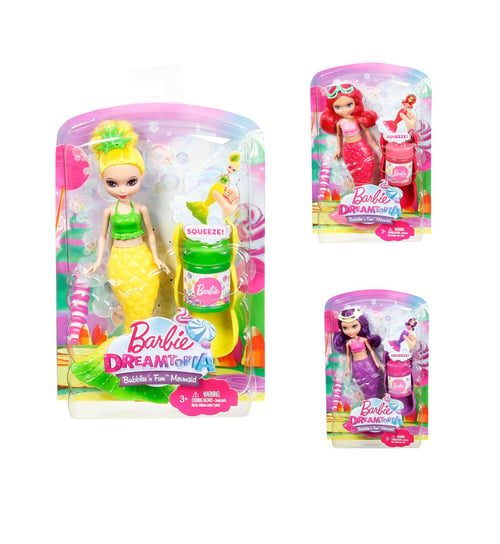Barbie Dreamtopia, lalka mała syrenka z bąbelkowymi ogonkami Barbie
