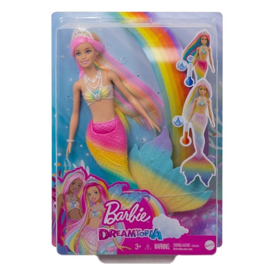 Barbie Dreamtopia Lalka Syrenka Tęczowa Przemiana GTF89 Barbie