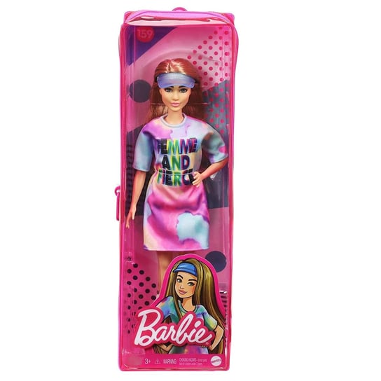 Barbie Fashionistas Lalka Modna przyjaciółka Kolorowa sukienka/Ciemnoblond włosy Barbie