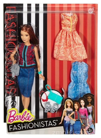 Barbie Fashionistas, lalka z ubrankami, DTF04 Barbie