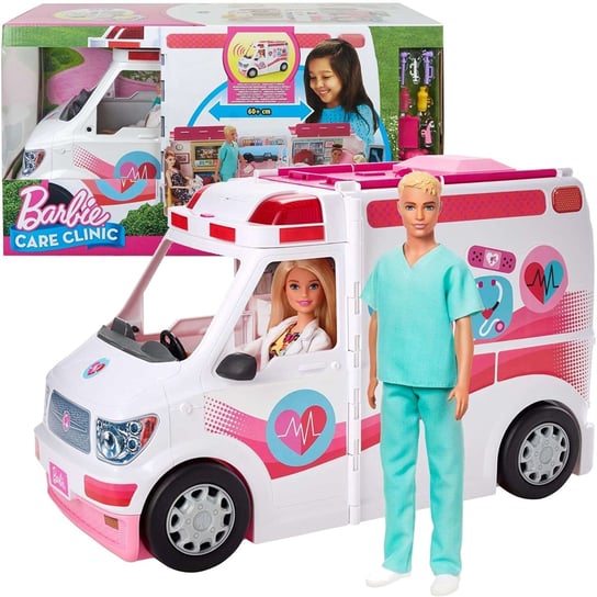 Barbie, lalka Barbie i Ken Karetka-szpital z akcesoriami Barbie