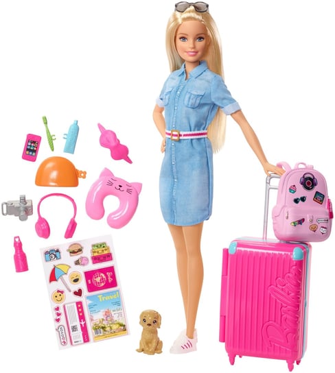 Barbie, lalka Barbie w podróży, FWV25 Barbie
