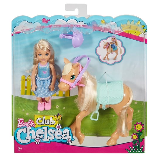 Barbie, lalka Chelsea i kucyk Barbie