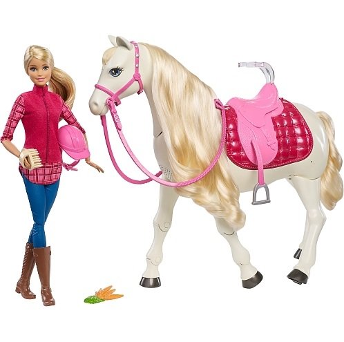 Barbie, lalka i Interaktywny Koń Barbie, FRV36 Barbie