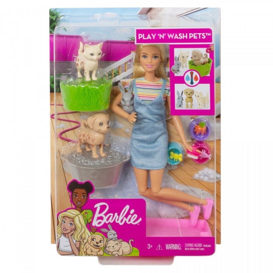 Barbie, lalka Kąpiel zwierzątek Barbie