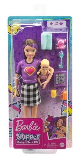 Barbie, lalka Opiekunka z bobasem, GRP11 Barbie