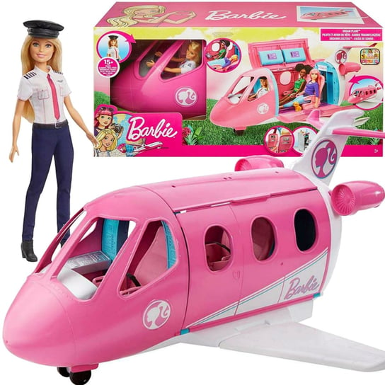 Barbie, lalka Pilotka z samolotem, GJB33 Barbie