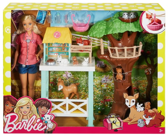 Barbie, lalka Ratowniczka zwierząt, zestaw, FCP78 Barbie