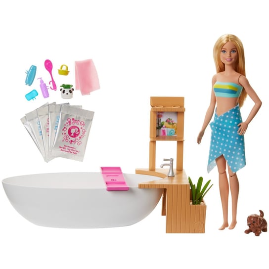Barbie, lalka Relaks w kąpieli, zestaw Barbie