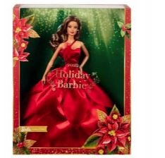 Barbie Lalka Świąteczna Z Brązowymi Włosami Mattel
