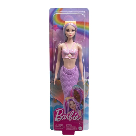Barbie, Lalka Syrenka fioletowy ogon, HRR06 Barbie