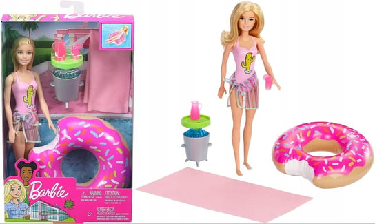 Barbie, lalka z akcesoriami basenowymi, GHT20 Barbie