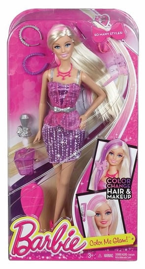 Barbie, lalka z kolorowymi pasemkami, zestaw, BDB26 Barbie
