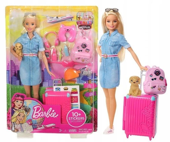 Barbie lalka z pieskiem w podróży FWV25 Dreamhouse Barbie