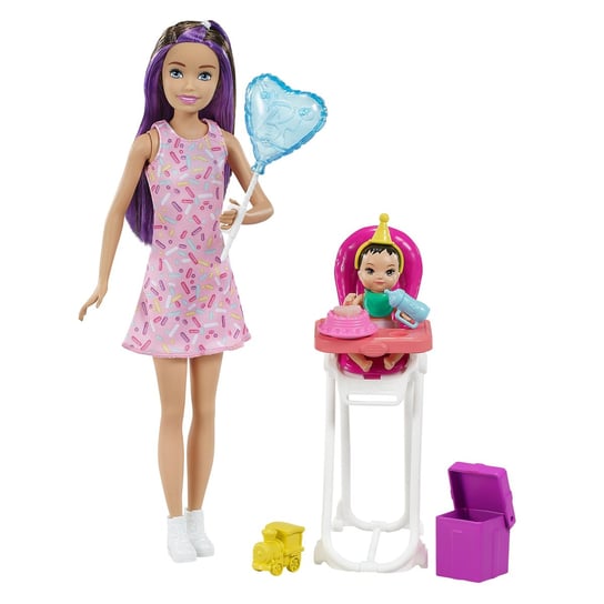 Barbie, lalka zestaw, Opiekunka Krzesełko/Miniurodziny Barbie