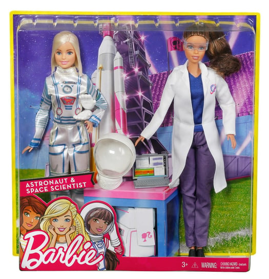 Barbie, lalki Astronautka i naukowiec, zestaw, FCP64/FCP65 Barbie