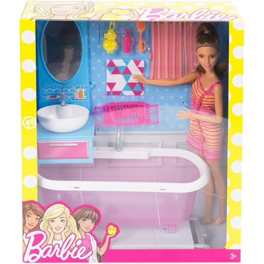 Barbie, łazienka z wanną i lalką, DVX51/DVX53 Barbie