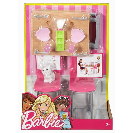 Barbie, mebelki Jadalnia, zestaw Barbie