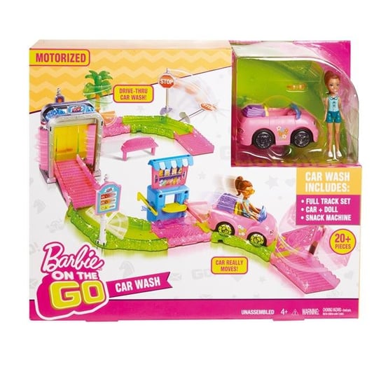 Barbie On The Go, myjnia samochodowa, zestaw z lalką Barbie