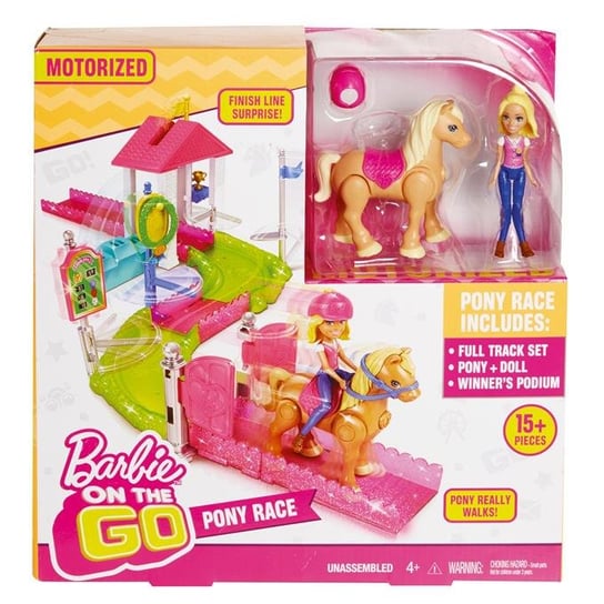 Barbie On The Go, zestaw Wyścig kucyków z lalką Barbie