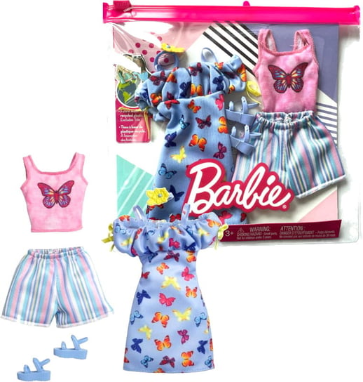 Barbie Outfits Zestaw Modne Ubrania I Akcesoria Dla Lalki Matel 3+ Mattel