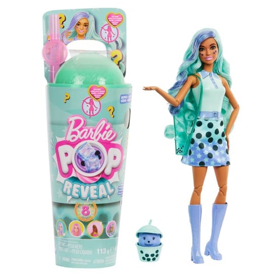 Barbie Pop Reveal Lalka Zielona herbata Seria Bubble Tea Mattel
