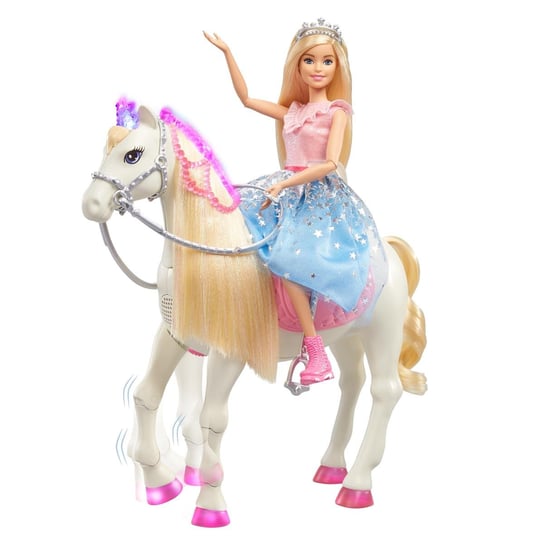 Barbie, Przygody Księżniczek, lalka z figurką Koń ze światłem i dźwiękiem, GML79 Barbie