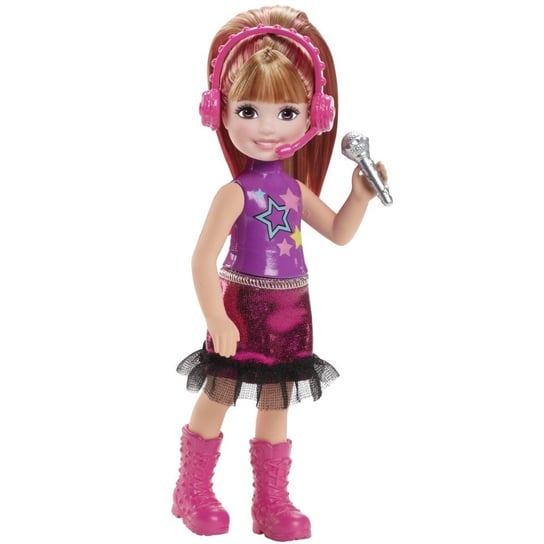 Barbie Rockowa Księżniczka, mini lalka Chelsea z mikrofonem Barbie