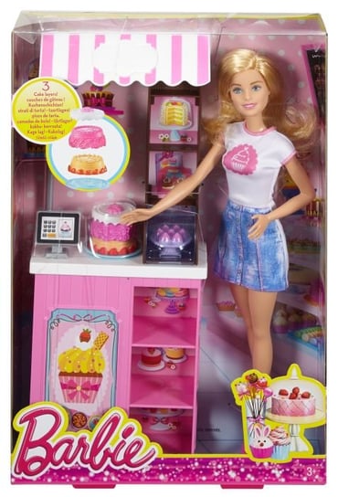 Barbie, zestaw Barbie i mini stoisko cukiernicze Barbie