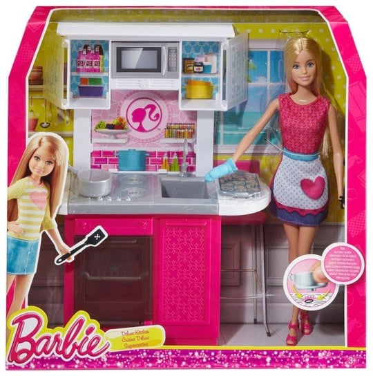 Barbie, zestaw lalka i kuchania, CFB62 Barbie