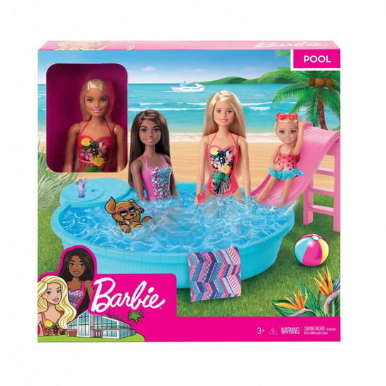 Barbie, zestaw, lalka na basenie Barbie