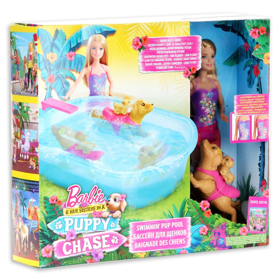Barbie, zestaw Pływający piesek + basen, DMC32 Barbie