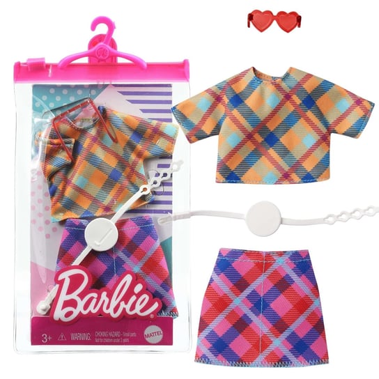 Barbie Zestaw Ubranek bluzka ze spódniczką i akcesoriami Mattel