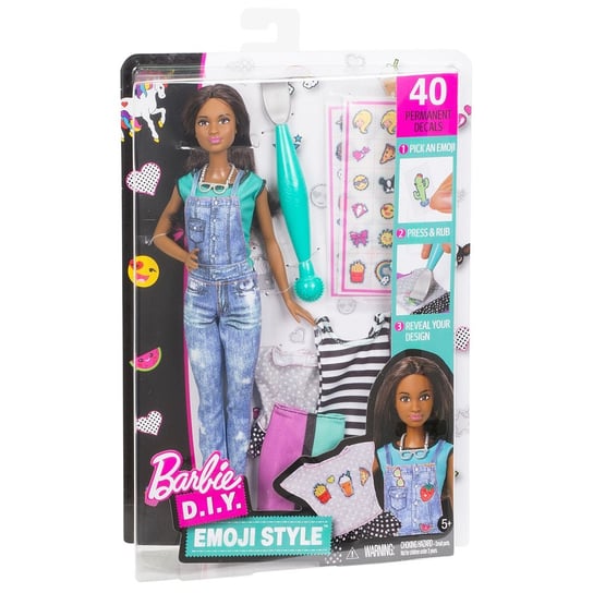Barbie Zrób to sama, lalka ciemnowłosa i modne naklejki Barbie