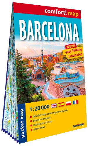 Barcelona (Barcelona) kieszonkowy laminowany plan miasta 1:20 000 Opracowanie zbiorowe