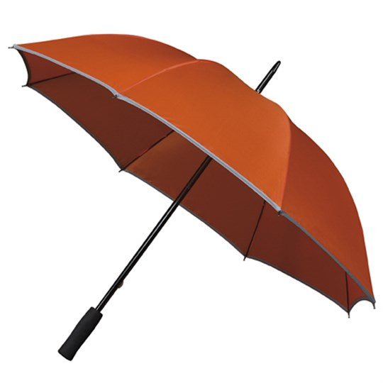 Bardzo lekka parasolka z odblaskową lamówką, pomarańczowa Impliva