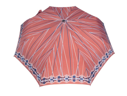 Bardzo mocna automatyczna parasolka damska marki Parasol, brązowa w paski Parasol