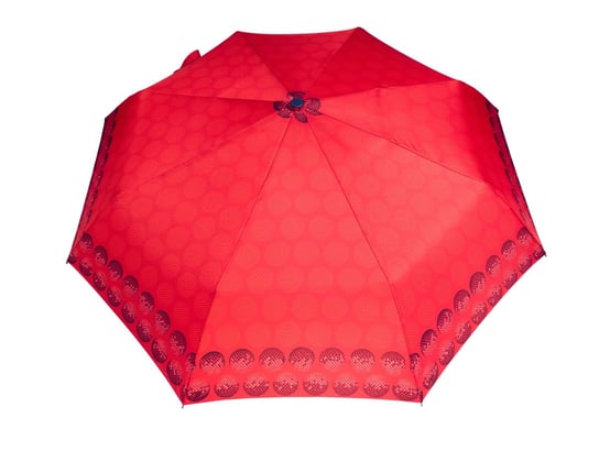 Bardzo mocna automatyczna parasolka damska marki Parasol, czerwona w kółka Parasol