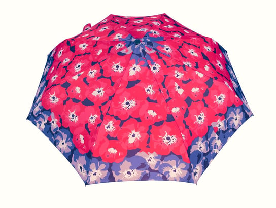 Bardzo mocna automatyczna parasolka damska marki Parasol, czerwona w kwiaty Parasol