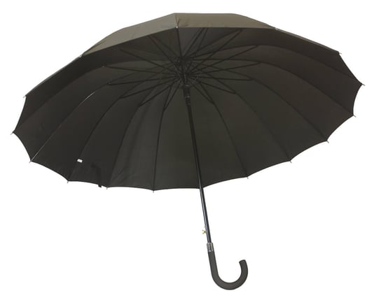 Bardzo mocny olbrzymi parasol męski XXL 130CM 16-drutowy, CZARNY Impliva