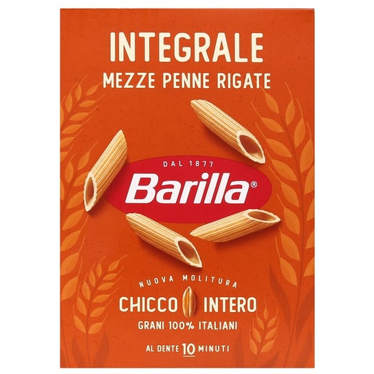BARILLA Integrale Mezze Penne Rigate - Pełnoziarnisty makaron rurki, makaron penne 500g 1 paczka Barilla