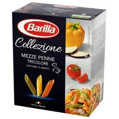 Barilla, Mezze Penne Tricolore, Makaron trójkolorowy, 500 g Barilla