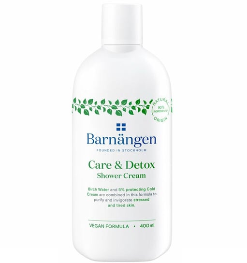 Barnangen, Care & Detox, kremowy żel pod prysznic z wodą brzozową, 400 ml Barnangen